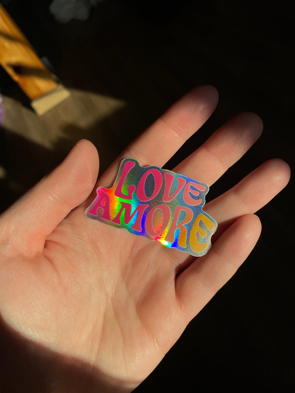 Holographic Sticker “Love Amore”