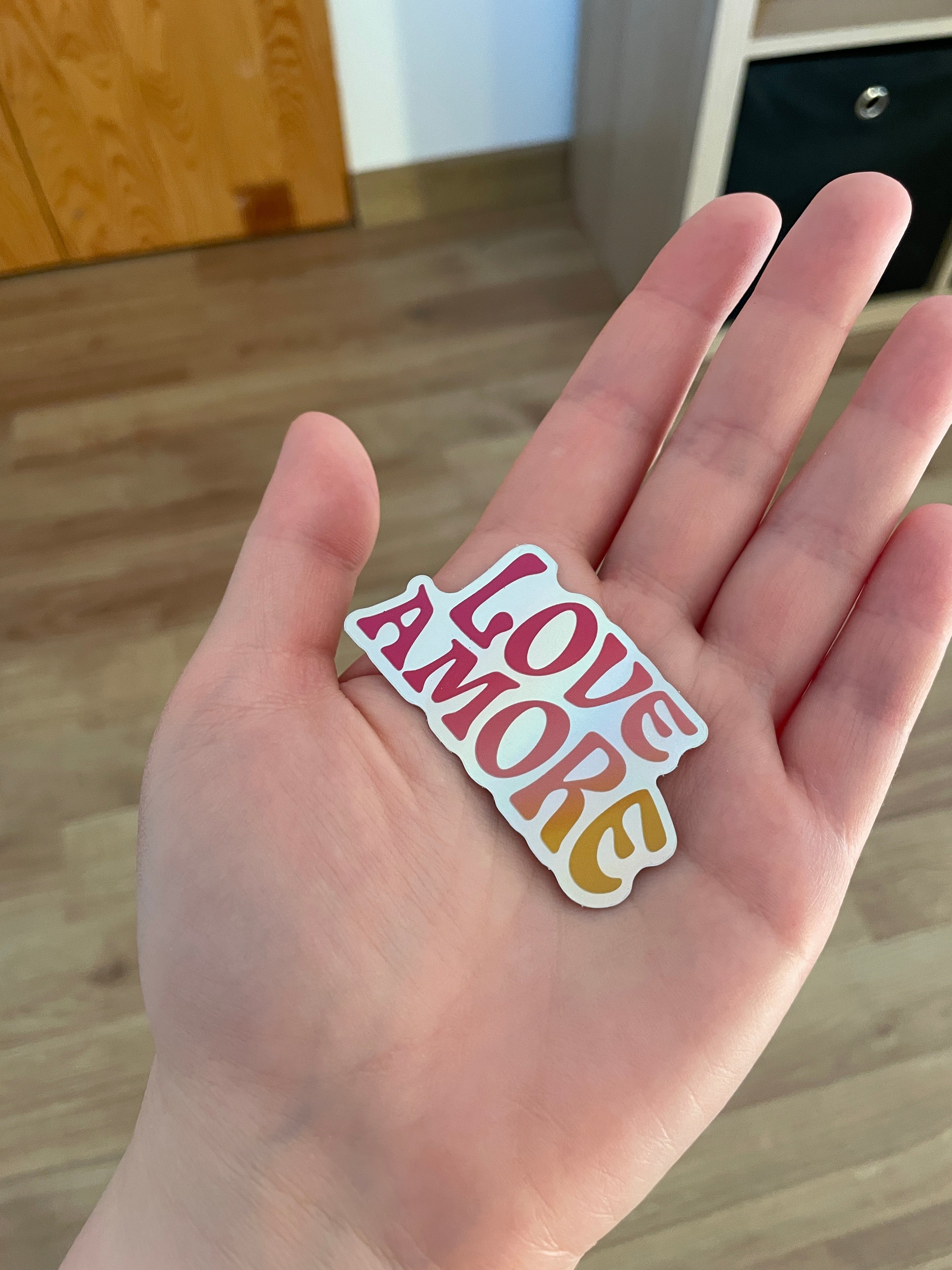 Holographic Sticker “Love Amore”