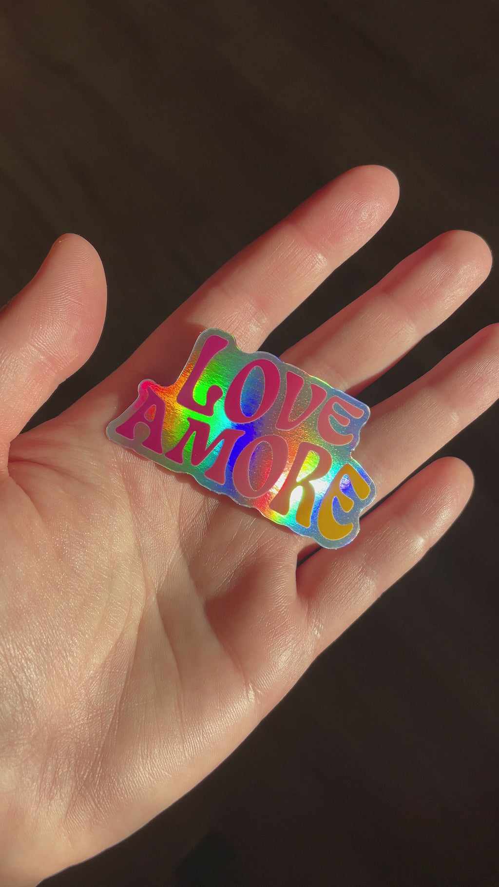 Holographic Sticker “Love Amore”